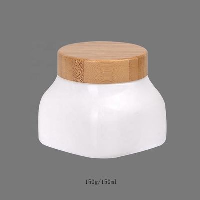 cosmetico del barattolo di cura del fronte della crema del bambù di OPAL Glass Serum Bottles With del quadrato 150g