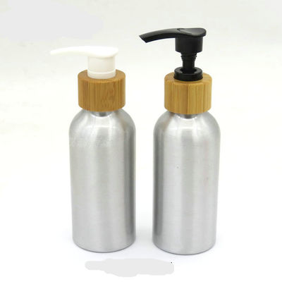 80 120 250 contenitori di bambù della pompa della lozione della bottiglia cosmetica di alluminio 300ml