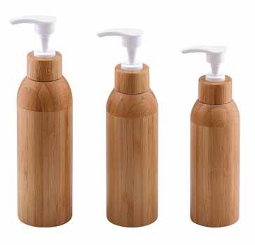 Bottiglie cosmetiche di bambù 120ml di plastica interno della lozione dei contenitori della pompa vuota della lozione