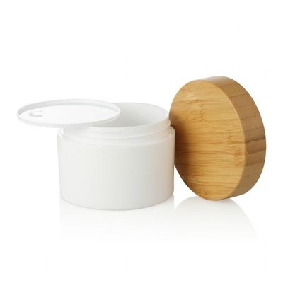 il cosmetico riutilizzabile amichevole di Eco dell'ANIMALE DOMESTICO 250ml ha glassato il barattolo di plastica del coperchio di bambù