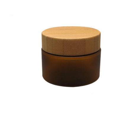200g ha glassato il barattolo cosmetico della chiara crema dell'ANIMALE DOMESTICO di ampia bocca del coperchio di legno di bambù