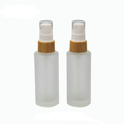 50ml ha glassato la bottiglia di vetro del diametro cosmetico 37mm* H95mmn del contenitore del cappuccio di bambù