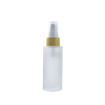 50ml ha glassato la bottiglia di vetro del diametro cosmetico 37mm* H95mmn del contenitore del cappuccio di bambù