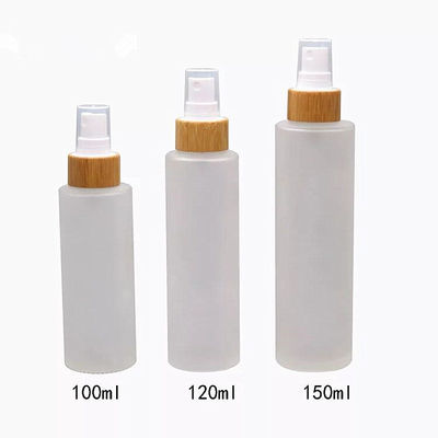 50ml ha glassato la bottiglia di vetro del diametro cosmetico 37mm* H95mmn del contenitore del cappuccio di bambù