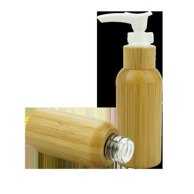 Bottiglie cosmetiche di bambù 120ml di plastica interno della lozione dei contenitori della pompa vuota della lozione