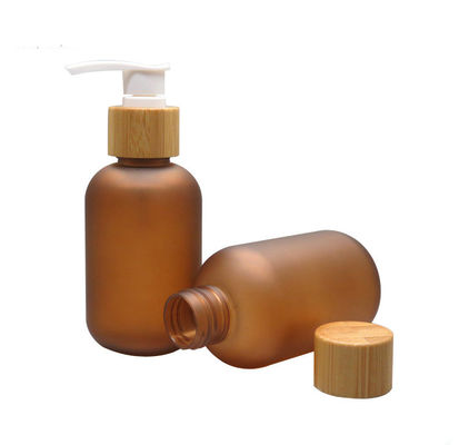 250ml ha glassato la bottiglia dell'ANIMALE DOMESTICO di Amber Cosmetic della pompa di bambù