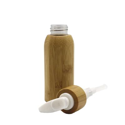 Bottiglie cosmetiche di bambù 120ml di plastica interno della lozione dei contenitori della pompa vuota della lozione