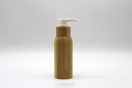 Bottiglie cosmetiche di bambù 120ml di plastica interno della lozione dei contenitori della pompa vuota della lozione
