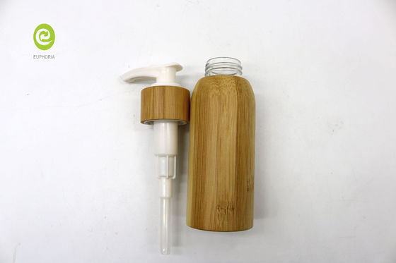Bottiglie cosmetiche di bambù 120ml di plastica interno della lozione dei contenitori della pompa vuota della lozione