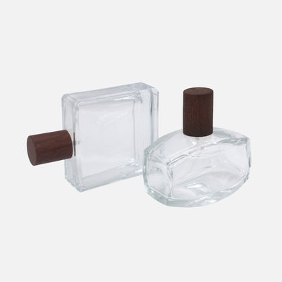 bottiglie di profumo di vetro dello spruzzo di profumo 50ml 100ml con i cappucci di legno