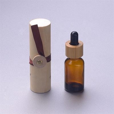 18/410 di bottiglia di olio essenziale di vetro vuota con cura personale del cappuccio di bambù del contagoccia