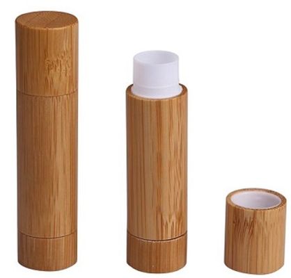 il contenitore d'imballaggio cosmetico di bambù naturale del balsamo di labbro del tubo del rossetto 5g compone