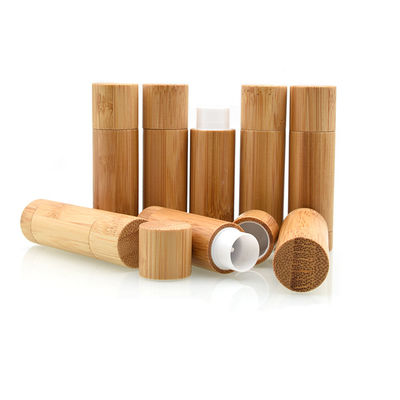 il contenitore d'imballaggio cosmetico di bambù naturale del balsamo di labbro del tubo del rossetto 5g compone