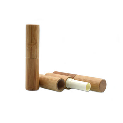 il contenitore d'imballaggio cosmetico di bambù naturale del balsamo di labbro del tubo del rossetto 5g compone