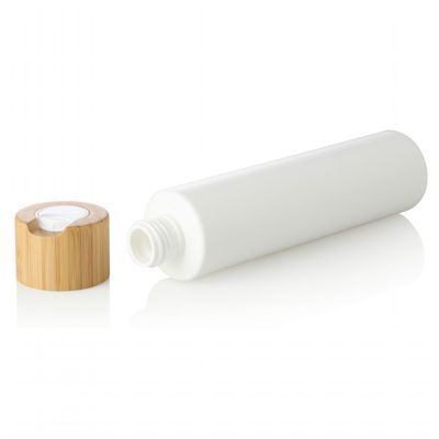 bottiglia vuota dell'animale domestico 300ml della lozione di uso cosmetico di plastica bianco della crema con il cappuccio di bambù