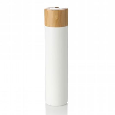 bottiglia vuota dell'animale domestico 300ml della lozione di uso cosmetico di plastica bianco della crema con il cappuccio di bambù