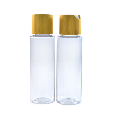 Bottiglia di plastica di vendita calda della pompa della lozione dell'ANIMALE DOMESTICO chiaro naturale con il cappuccio di bambù 200ml