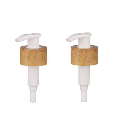 Pompa cosmetica della bottiglia della crema della lozione della pompa del gel del metallo di rivestimento del bambù del doppio strato 28/410