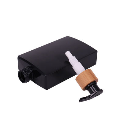 bottiglia quadrata nera del bagno dello sciampo 250ml con le bottiglie di plastica della pulitrice di bambù della pompa
