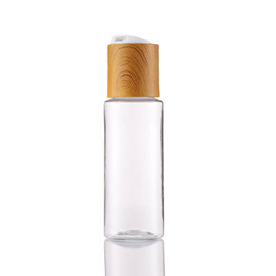 L'alto cosmetico di bambù di Qulity del chiaro animale domestico di plastica 60ML imbottiglia le bottiglie vuote della lozione