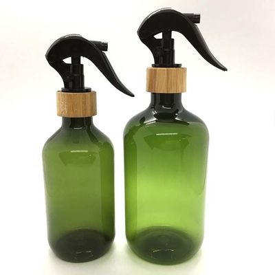 Bottiglia di plastica 500ml dell'ANIMALE DOMESTICO del giro di Boston con la bottiglia di bambù dell'ANIMALE DOMESTICO di PCR dello spruzzatore di innesco