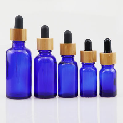 bottiglia cosmetica di vetro dell'olio essenziale 100ml con la pelle di bambù Brown di cura del contagoccia