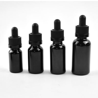 Bottiglia di vetro di Matte Frosted Black Essential Oil con la bottiglia del cappuccio del contagoccia del CR