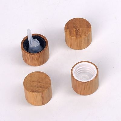 Bottiglia di olio essenziale Brown cosmetico vuoto con il coperchio a vite di legno di bambù di 18mm