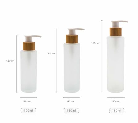 120ml ha glassato la bottiglia di vetro della pelle cosmetica di bambù di cura della pompa del contenitore della lozione