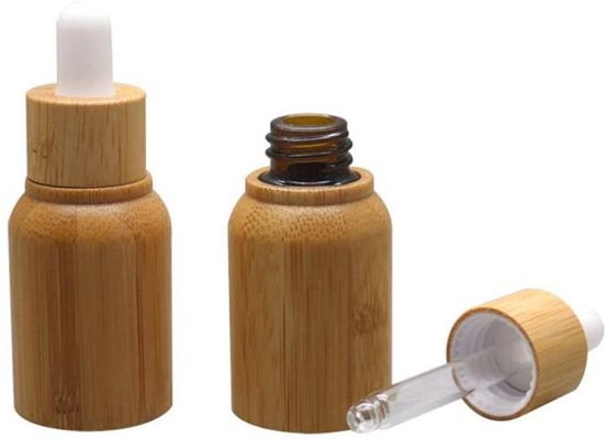 Bottiglia di olio essenziale di vetro con cura di pelle di lusso del contagoccia resistente di bambù del bambino